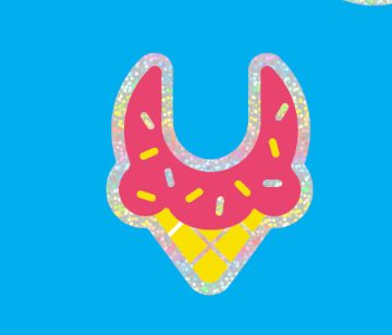 Ice Cream Glitter Sticker