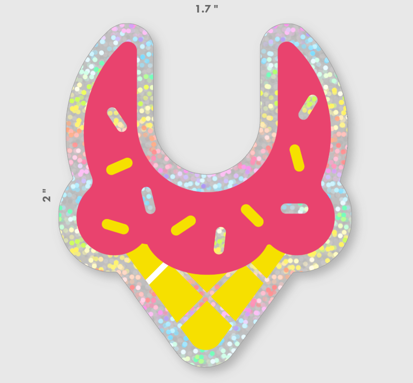 Ice Cream Glitter Decal