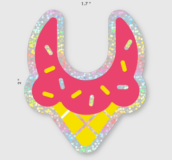 Ice Cream Glitter Decal