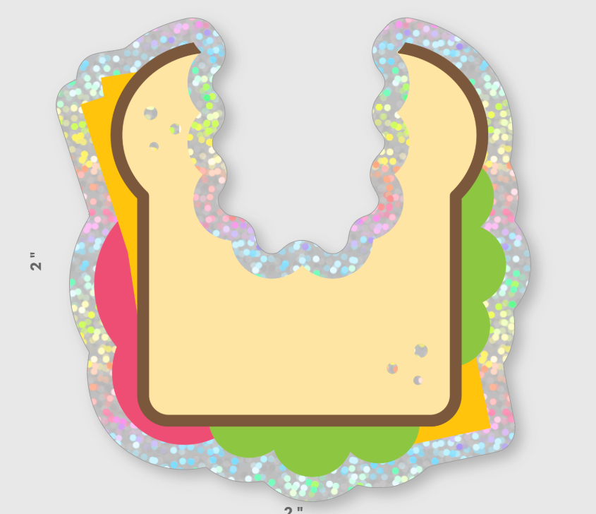 Sandwich Glitter Decal